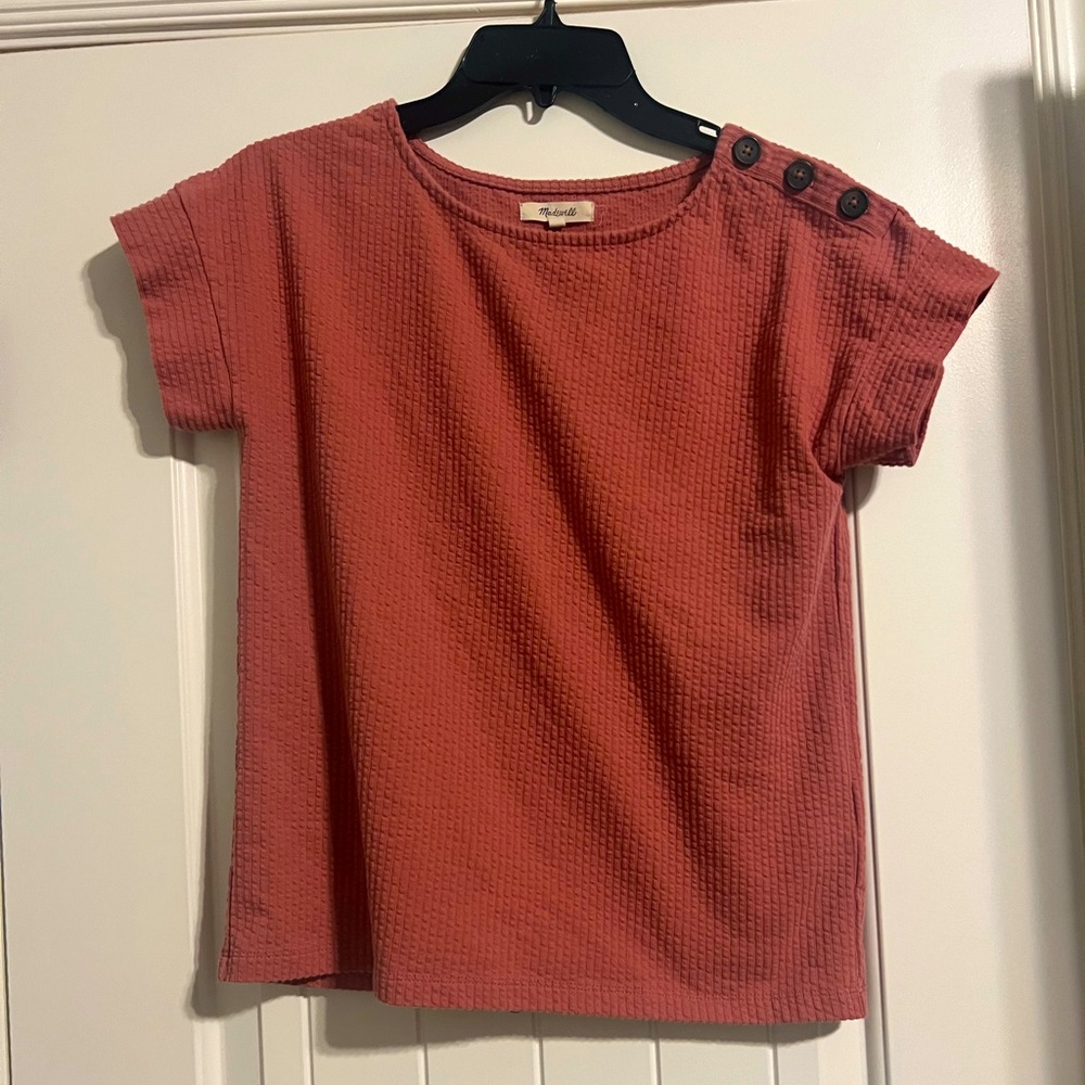 Madewell pink seer sucker short sleeve XXS (fits like Small)